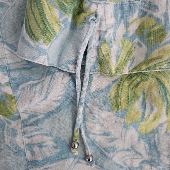 JM Collection 100% Linen Floral Button Front Shirt Women’s Plus 18W Resortwear - Picture 9 of 16